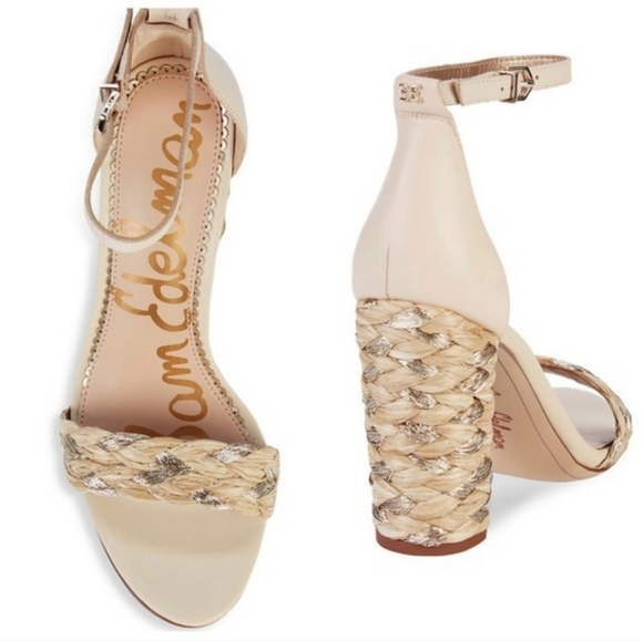 Sam Edelman Yoana Woven Raffia & Leather Sandals